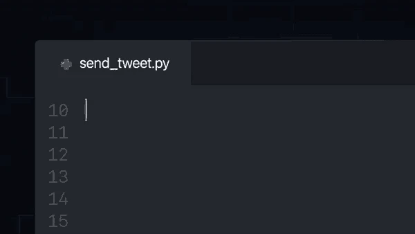 copilot generates a sendtweet function in python